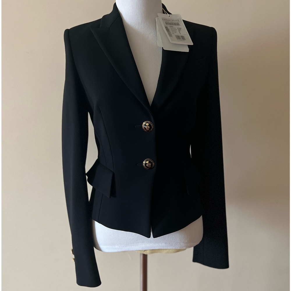 NWT Emilio Pucci Black Blazer Jacket Italy Size 38 US 4 - Picture 7 of 16
